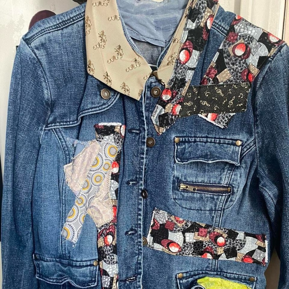 Patchwork Denim Jacket - image 4